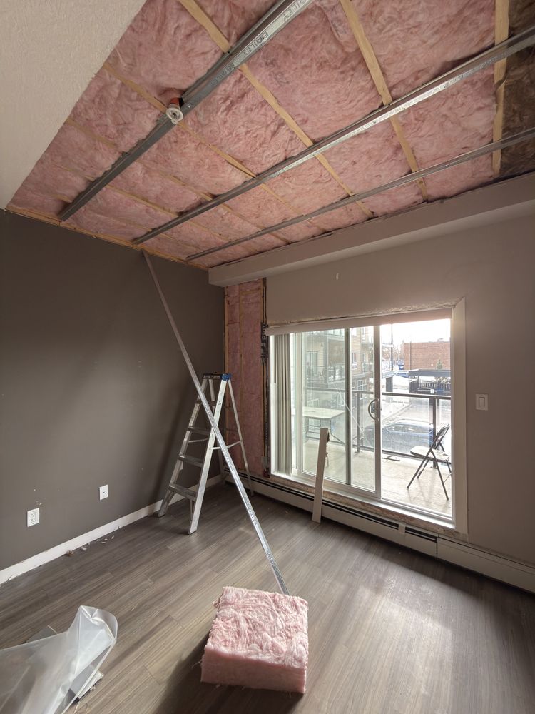 Ceiling Rebuild & Accent Wall — before